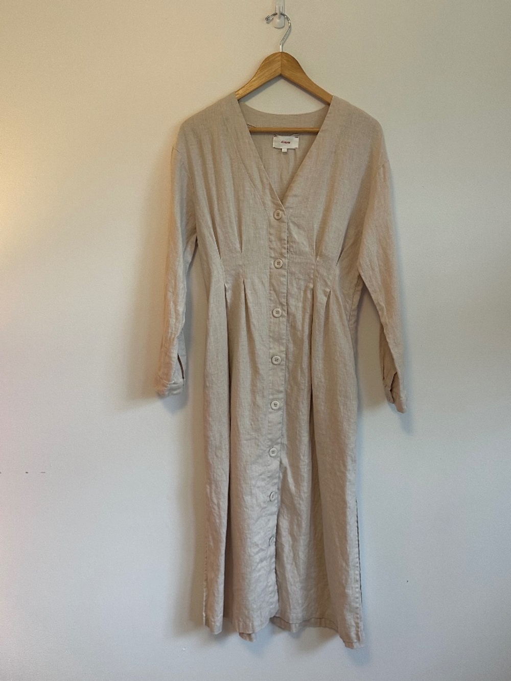 Xirena Tan Linen Lucy Button Front Dress | Size XS